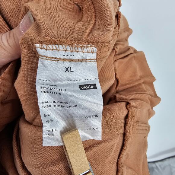 NWT Elodie Clay Straight Leg Paperbag Pants XL High Rise Utility Cargo - Picture 4 of 8